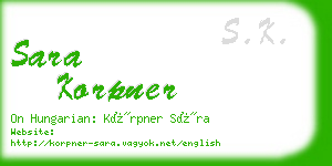 sara korpner business card